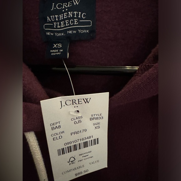 J Crew Men’s Authentic Fleece NWT - Picture 3 of 3